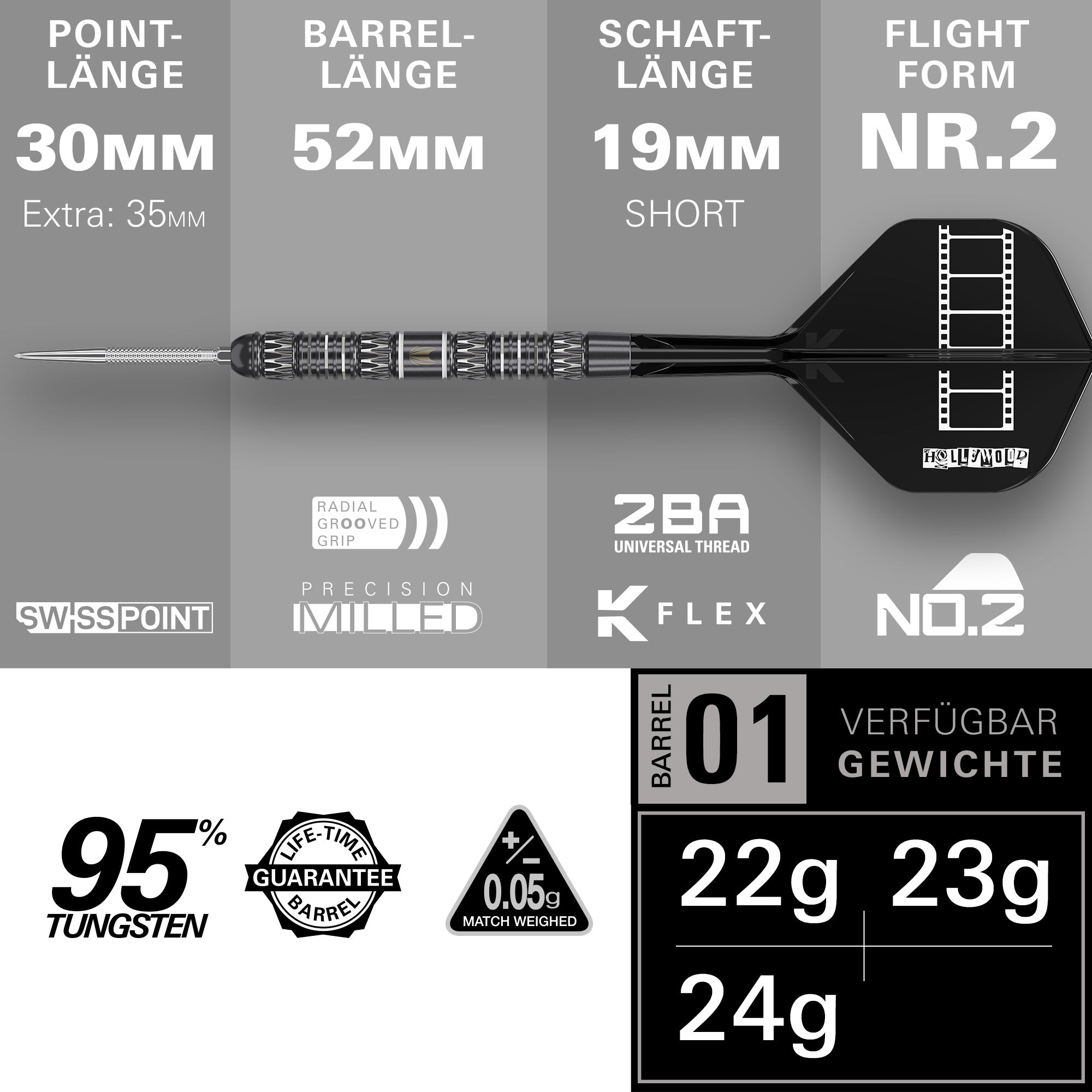 CHRIS DOBEY 95K SP STEEL TIP DARTS - DreamDarts Dartshop