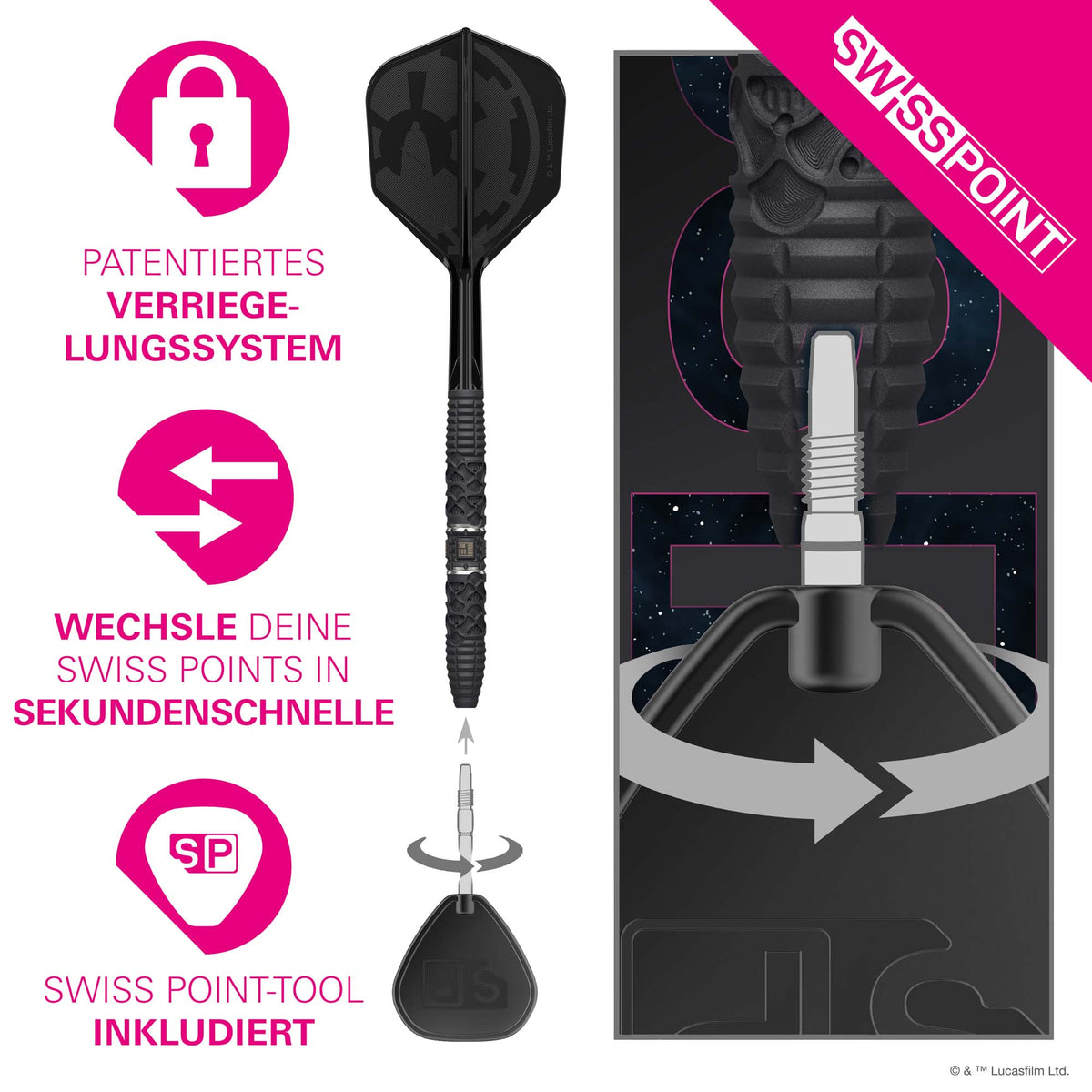 Darth Vader 95% Steeldarts - DreamDarts Dartshop