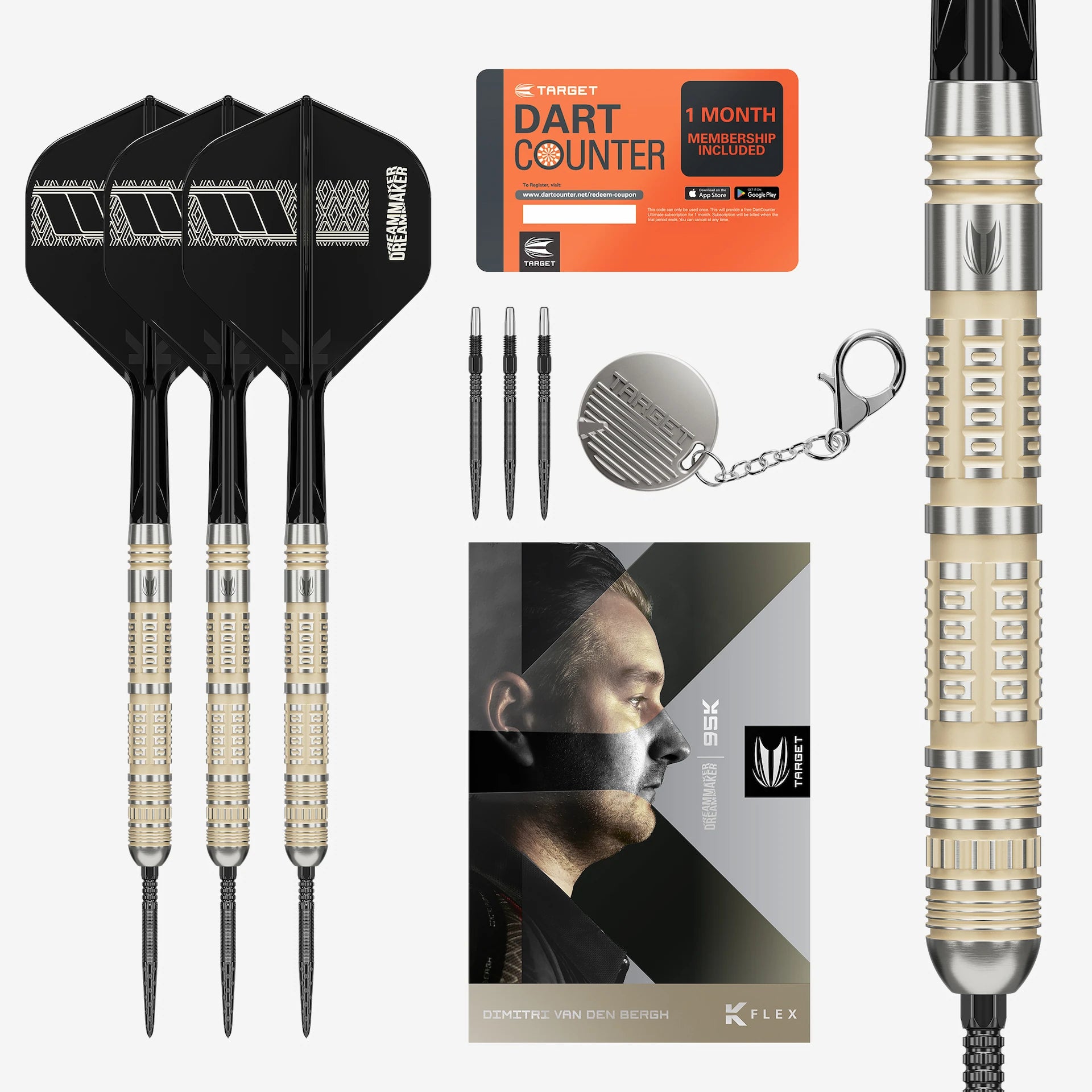 Dimitri van den Bergh 95K 95 % Steeldarts - DreamDarts Dartshop