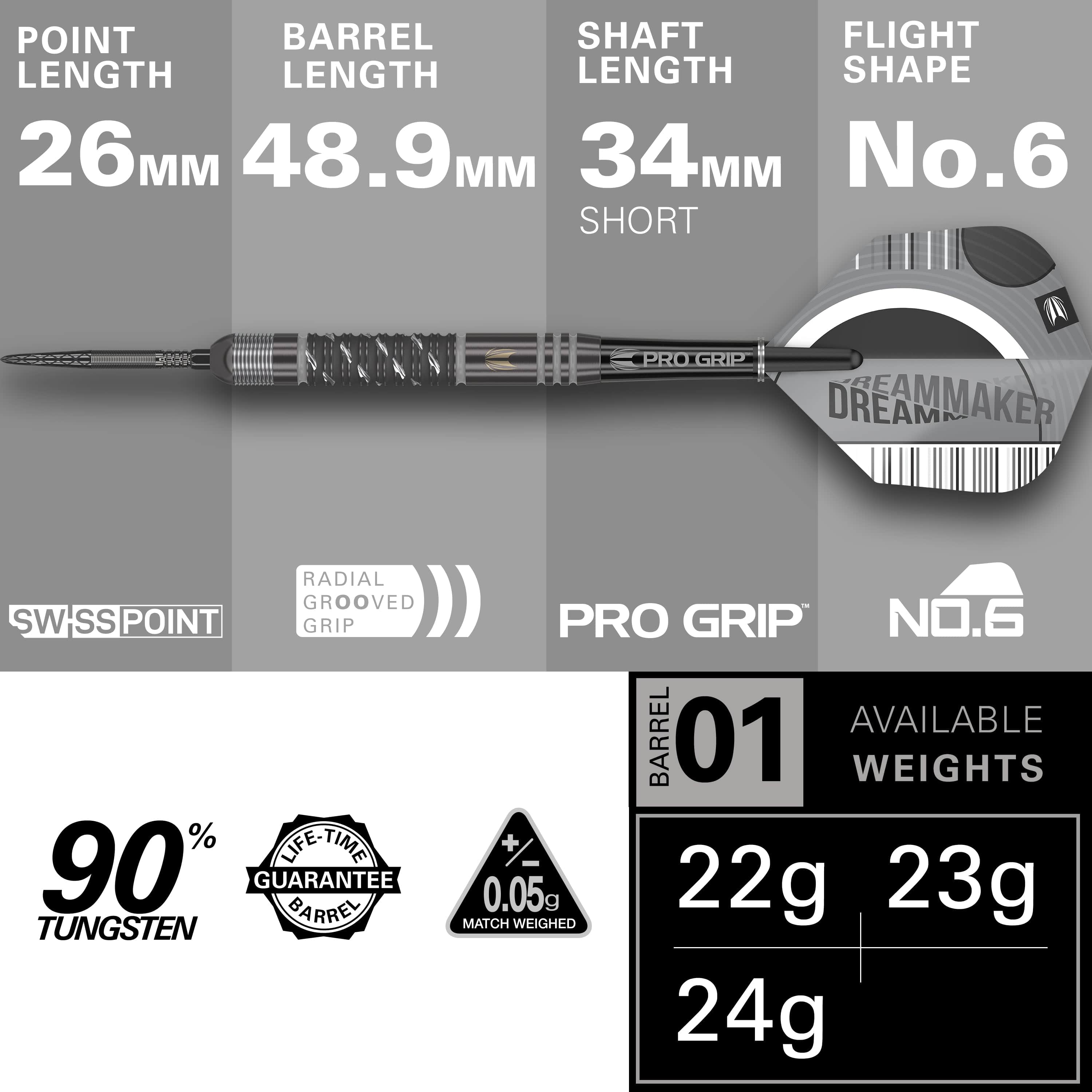 Dimitri van den Bergh ECHO 90% Steeldarts - DreamDarts Dartshop