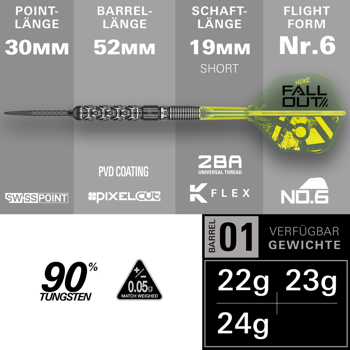 LUKE LITTLER NUKE FALLOUT 90% Steeldarts - DreamDarts Dartshop