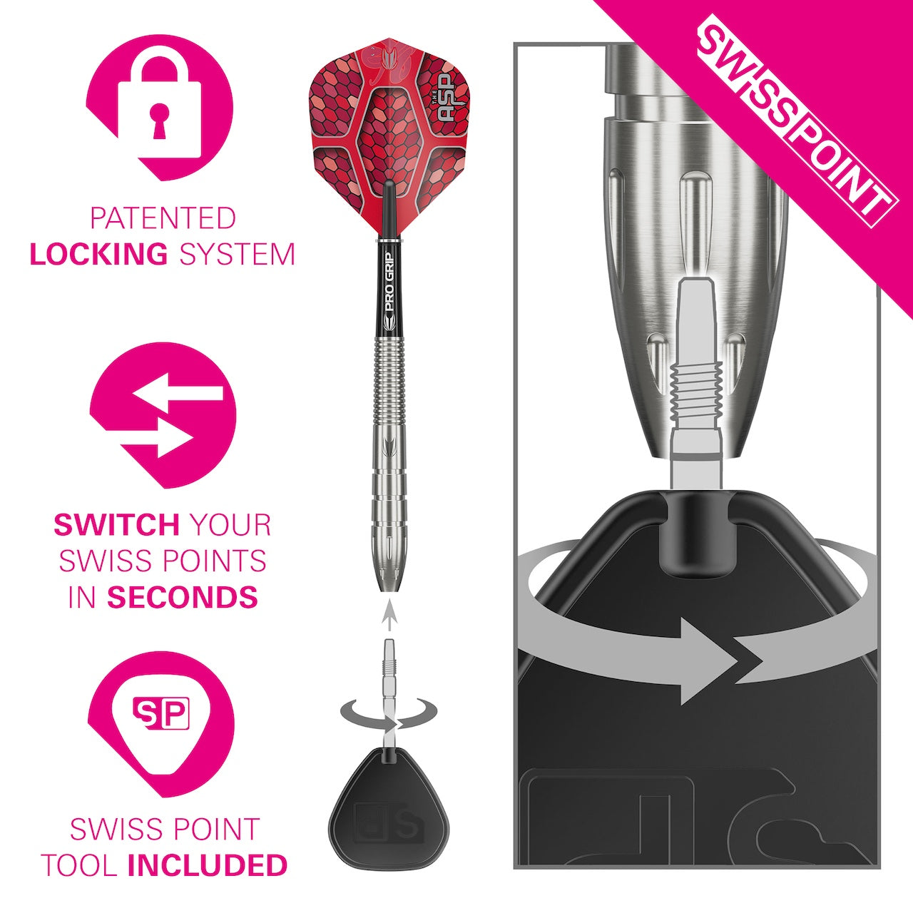 Nathan Aspinall GEN1  90% SwissPoint Steeldarts - DreamDarts Dartshop