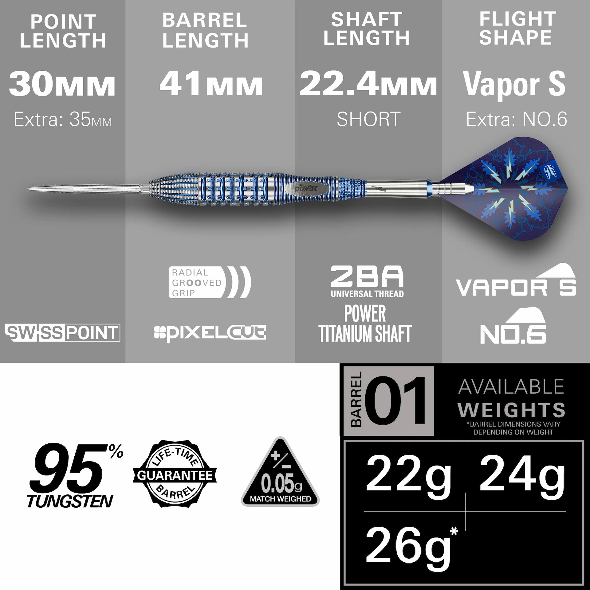 Phil Taylor Power Gx2 95 % Steeldarts - DreamDarts Dartshop