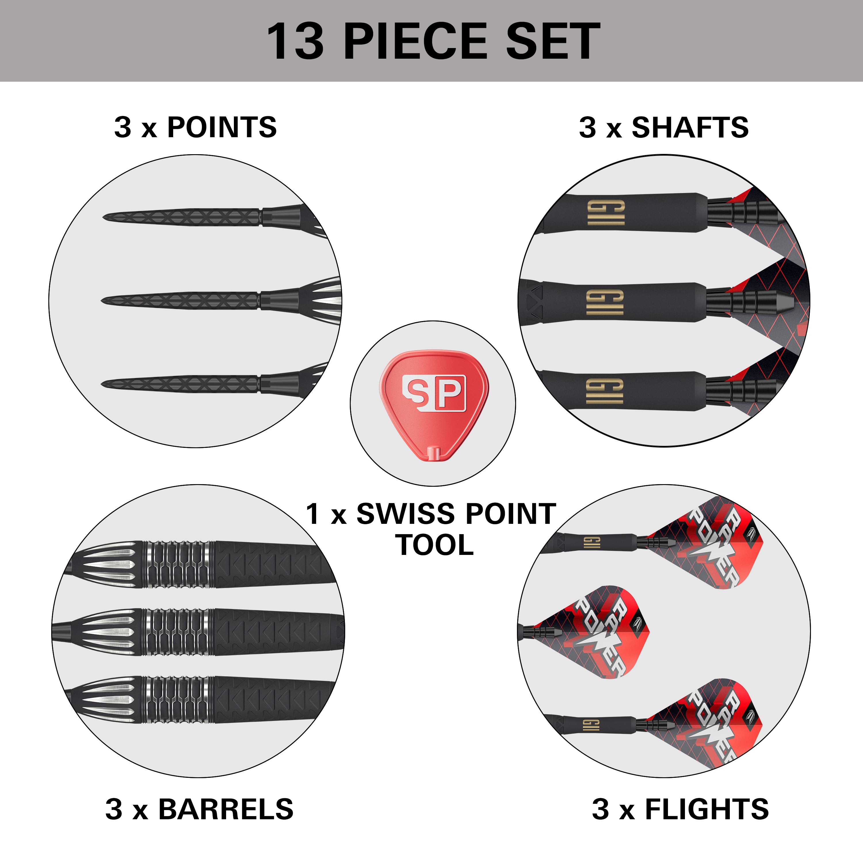 PHIL TAYLOR RAW POWER G11 95% STEEL TIP DARTS - DreamDarts Dartshop