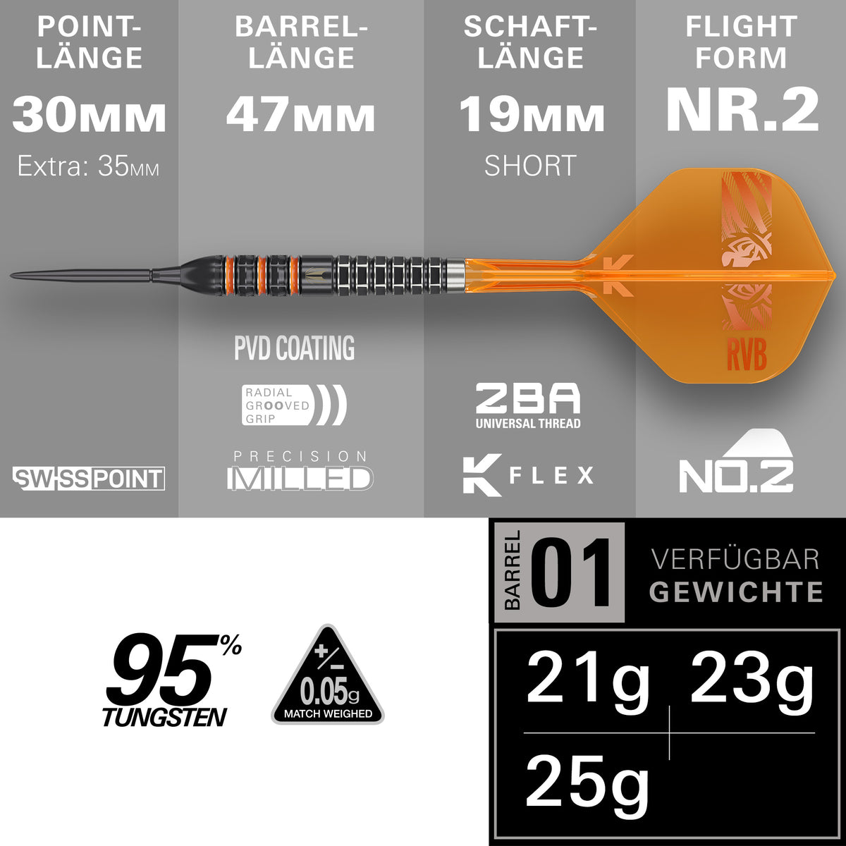RAYMOND VAN BARNEVELD 95K Steeldarts - DreamDarts Dartshop
