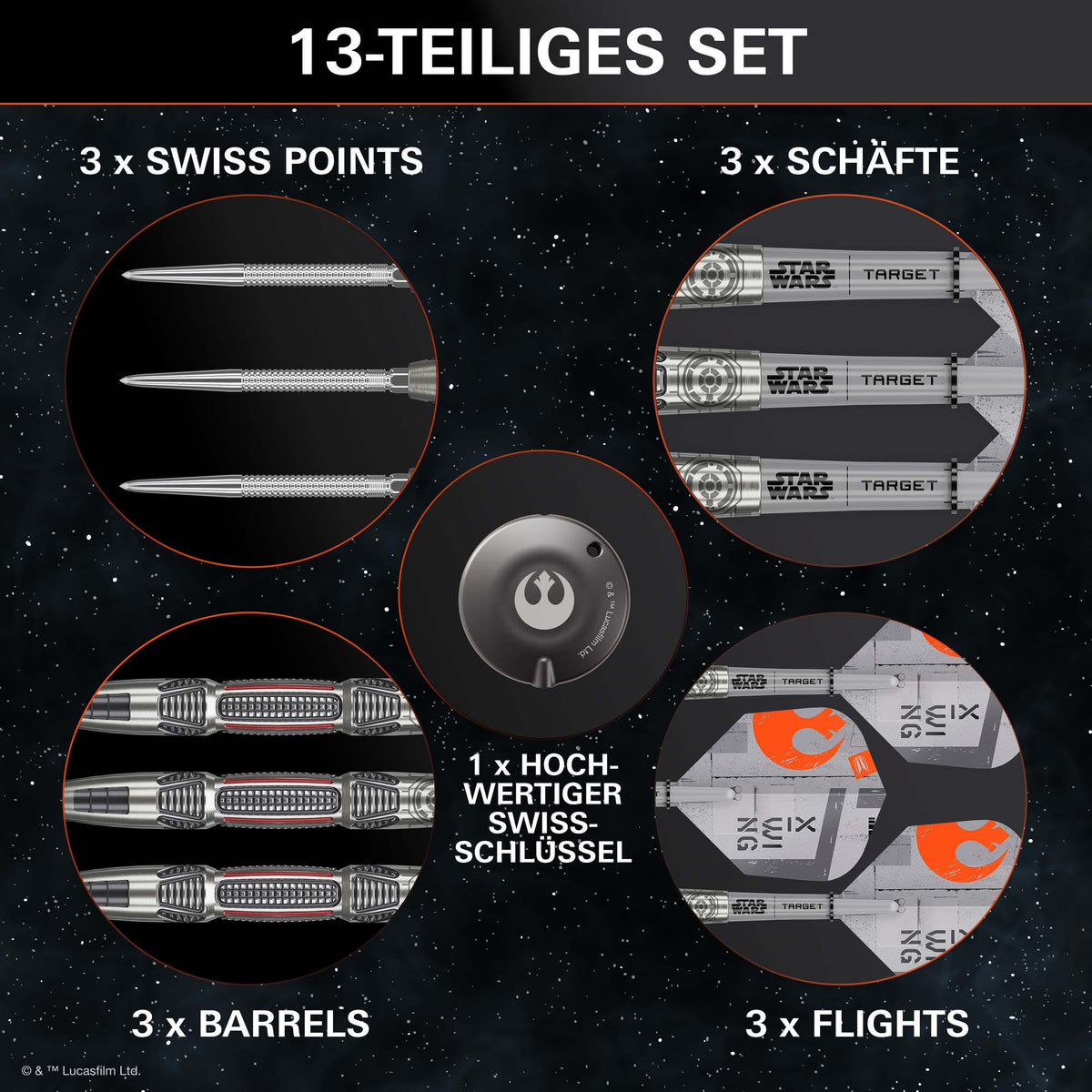 STAR WARS X-Wing 90% Steeldarts - DreamDarts Dartshop