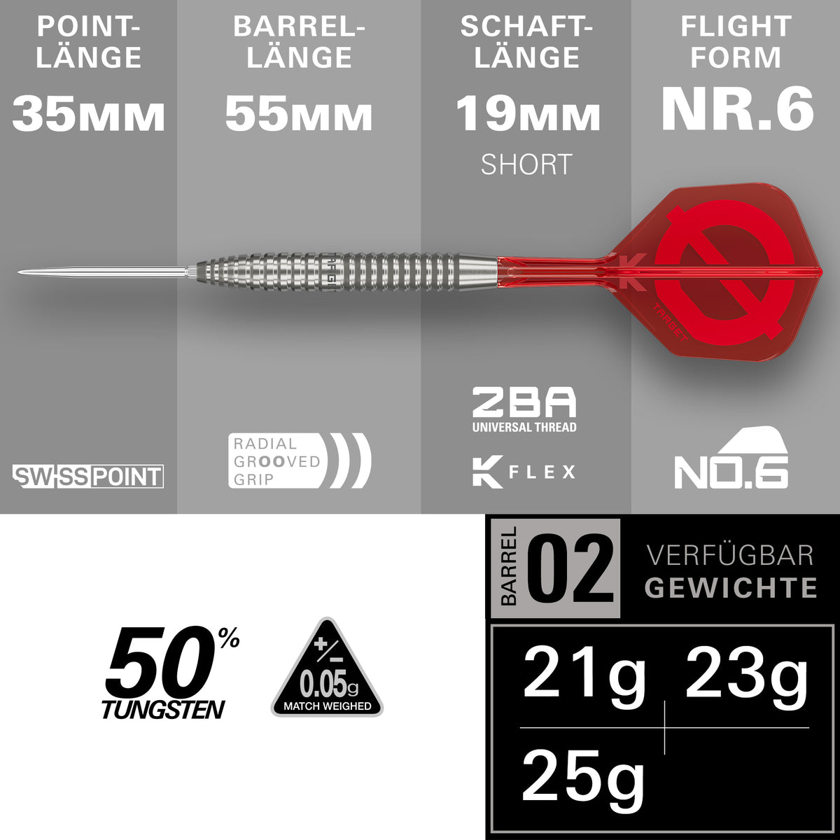 TARGET GROUP Ø 02 50% Steeldarts - DreamDarts Dartshop