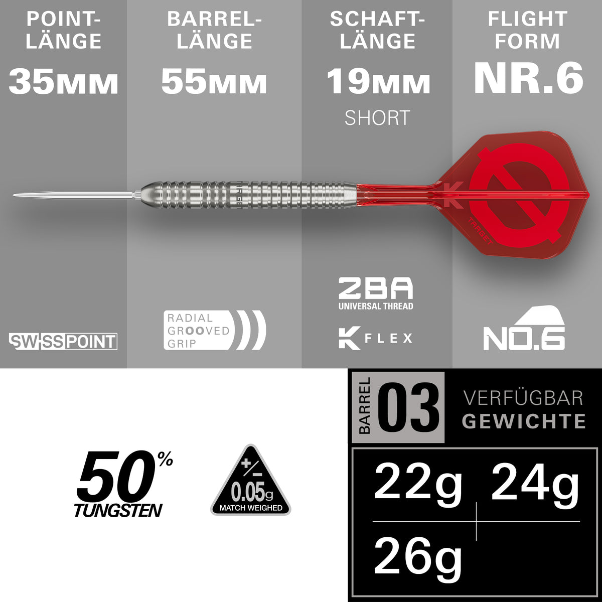 TARGET GROUP Ø 03 50% Steeldarts - DreamDarts Dartshop