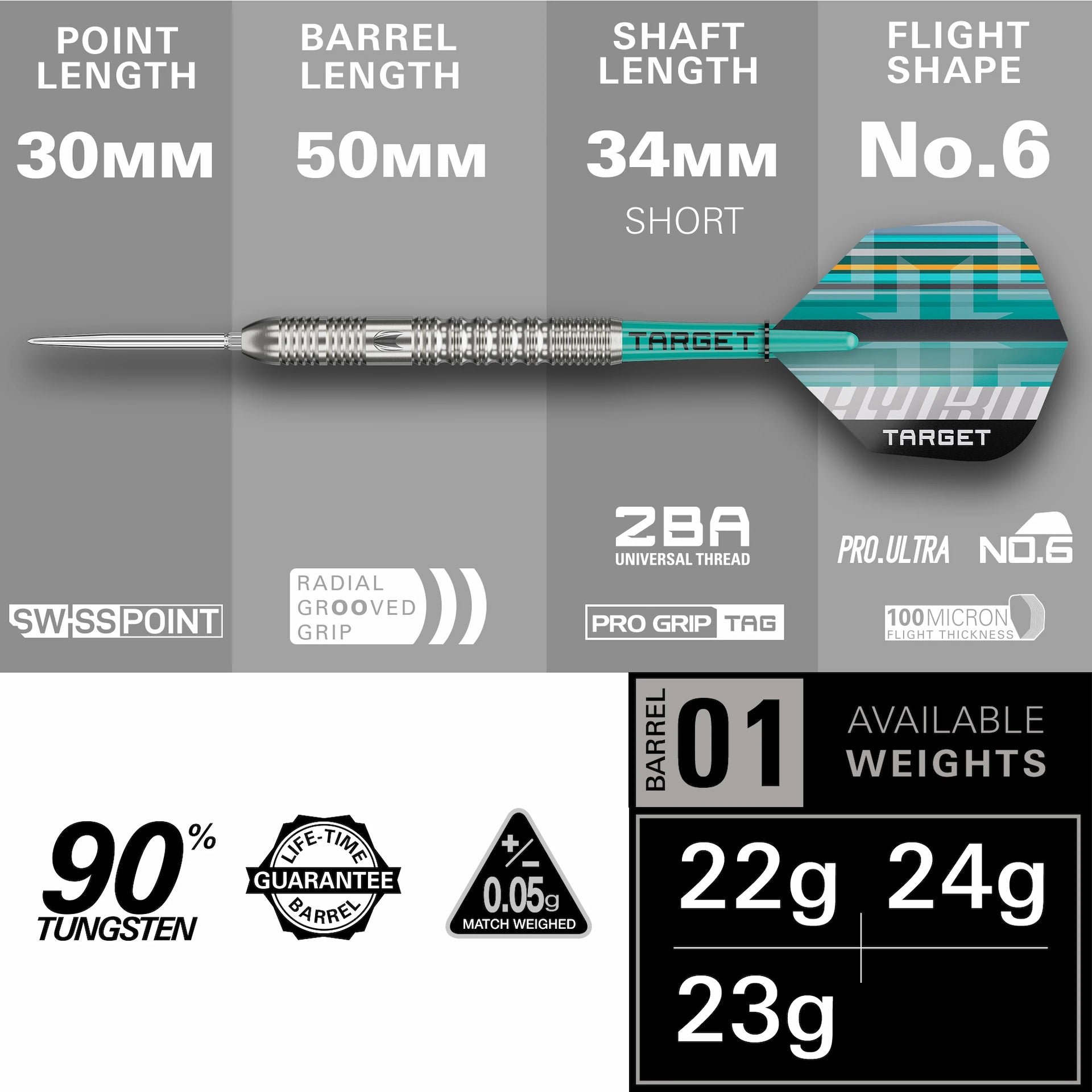 Target Hydro 01 90 % Steeldarts - DreamDarts Dartshop