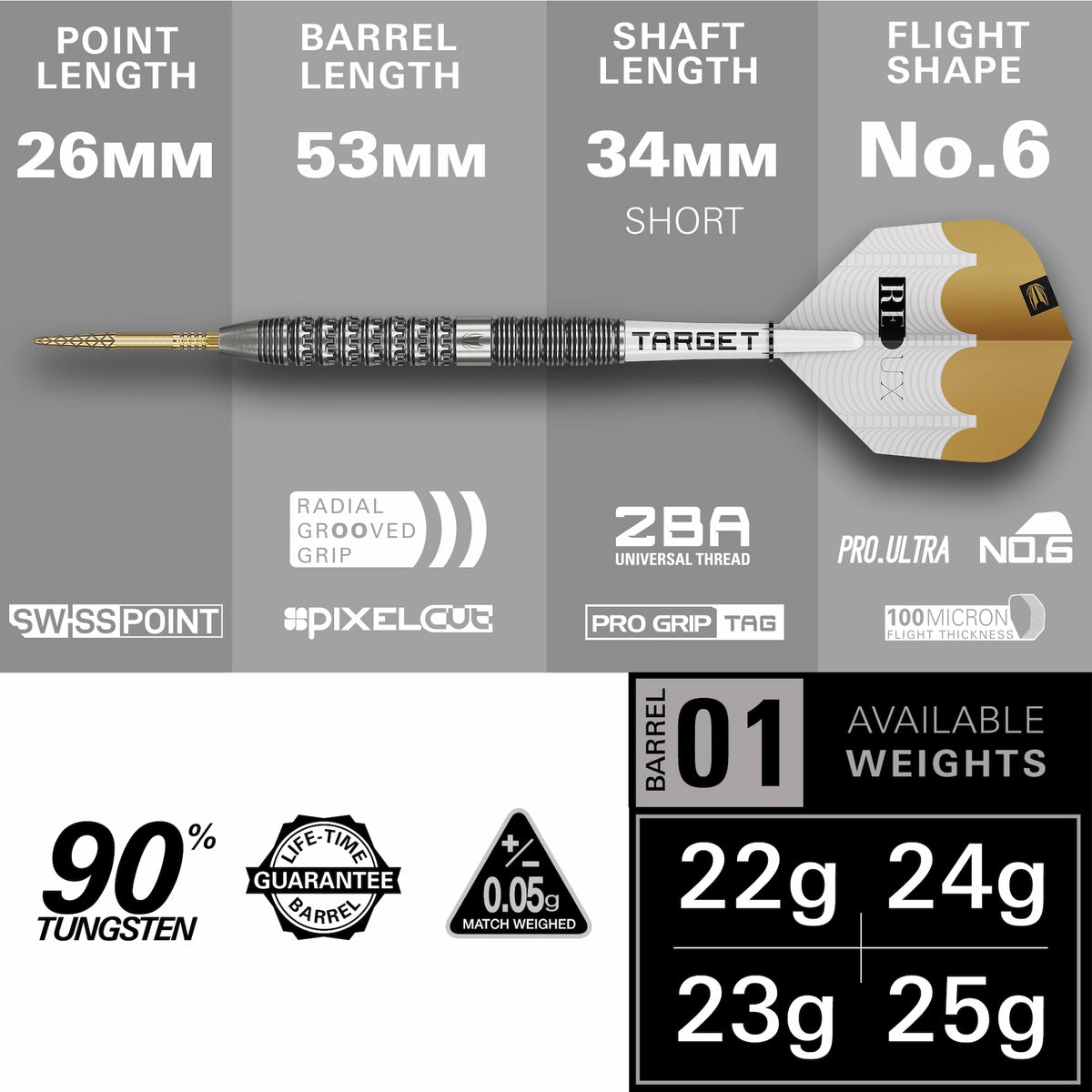 Target Redux 01 90 % Steeldarts - DreamDarts Dartshop
