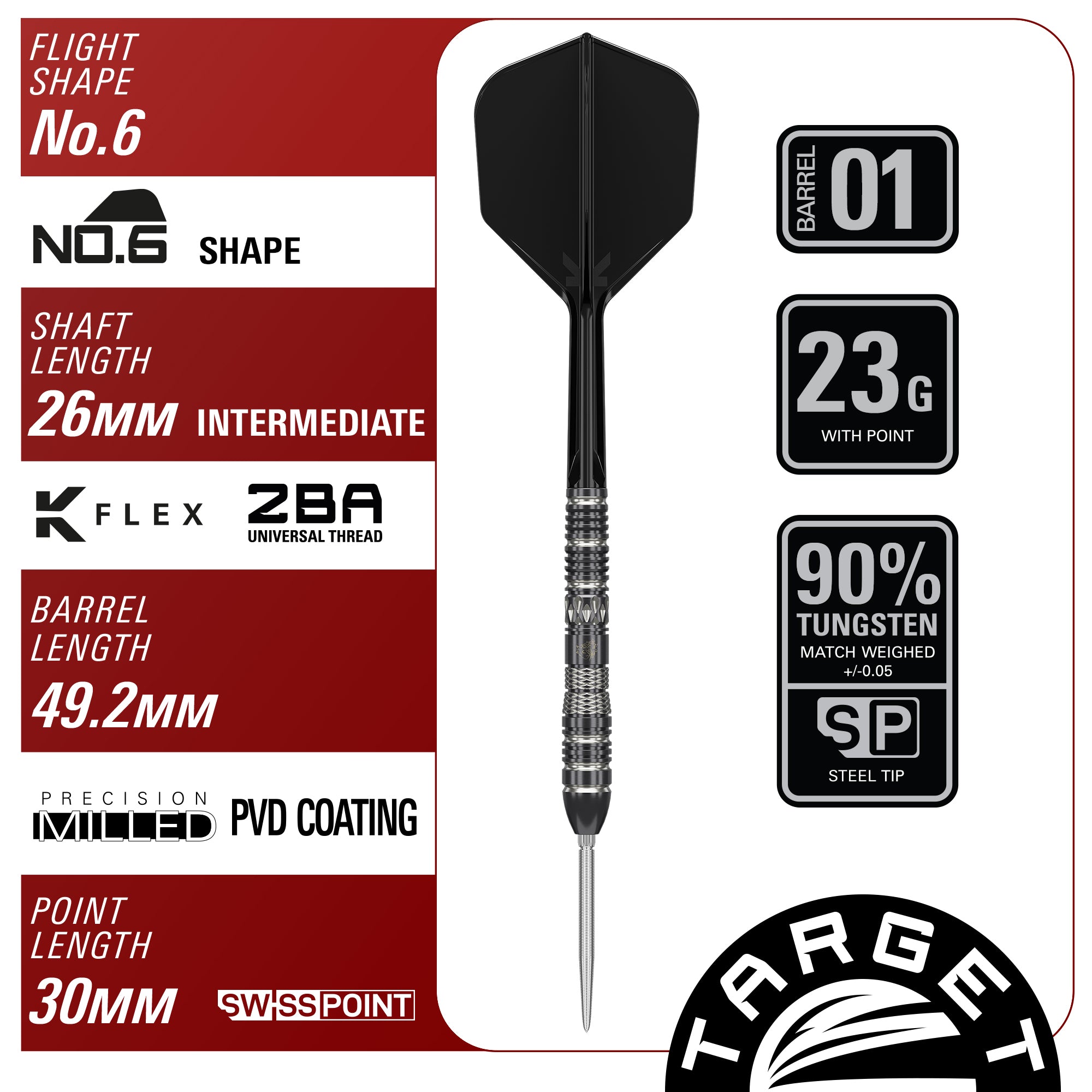 Black Marque Dragon 3.0 90% SP Steeldarts - DreamDarts Dartshop
