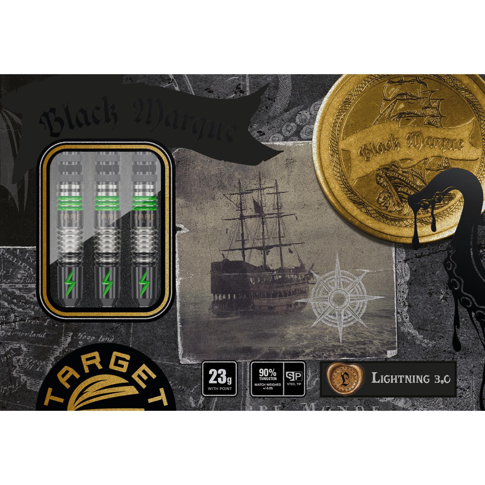 BLACK MARQUE LIGHTNING 3.0 23G SP STEEL TIP DARTS 2025 - DreamDarts Dartshop