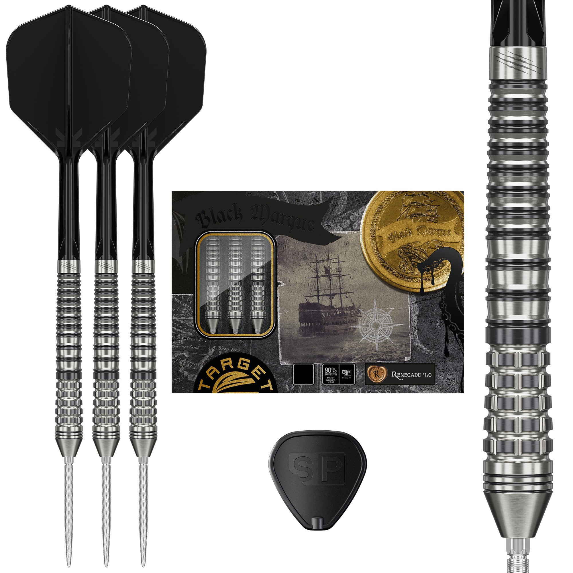 Black Marque Renegade 4.0 90% SP Steeldarts - DreamDarts Dartshop