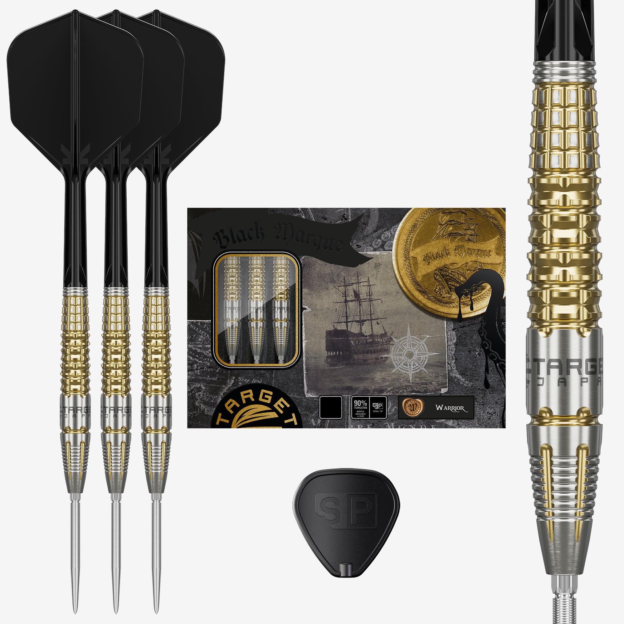 Black Marque Warrior 90% Steeldarts - DreamDarts Dartshop