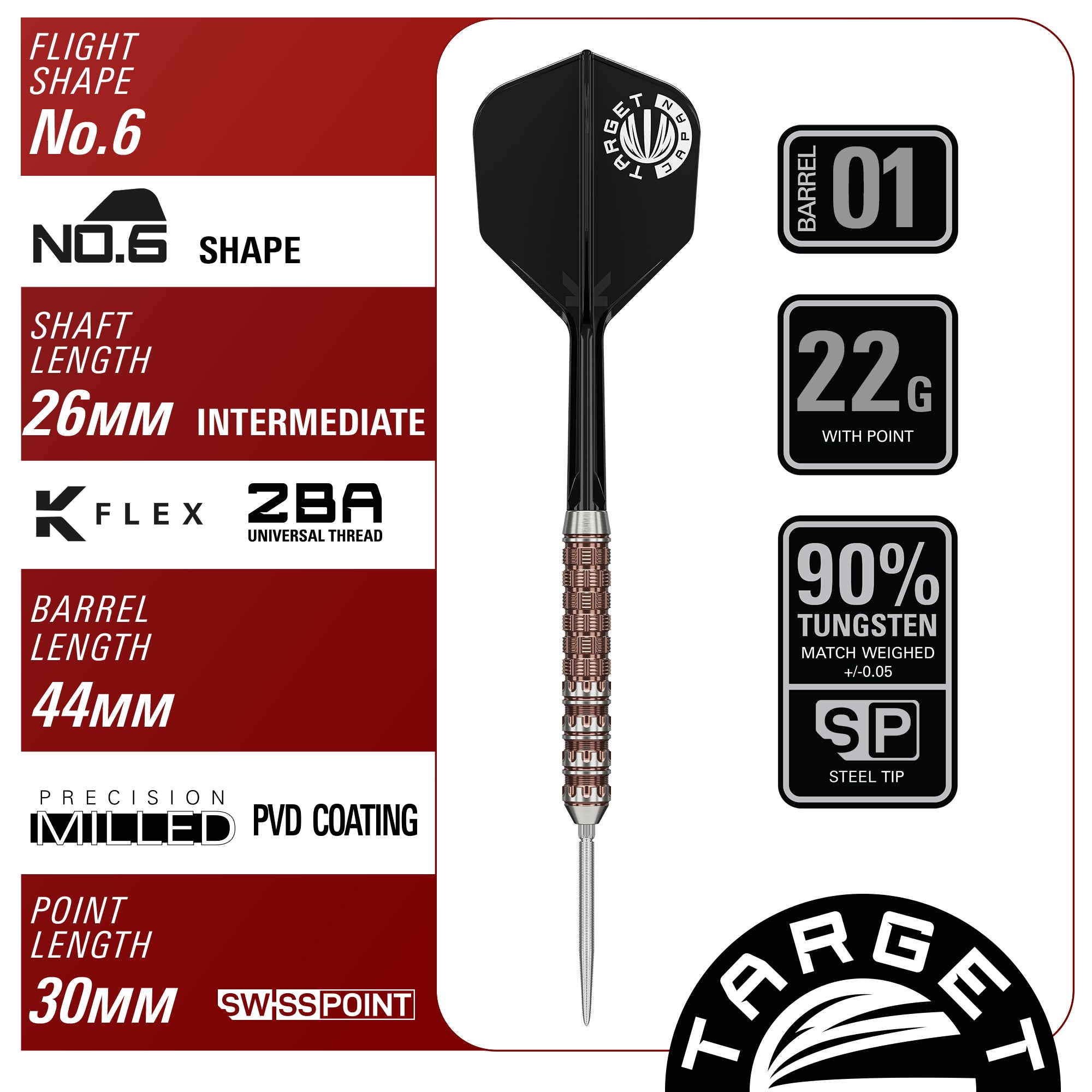 George Nishitani Raptor Gen6 90% Steeldarts - DreamDarts Dartshop