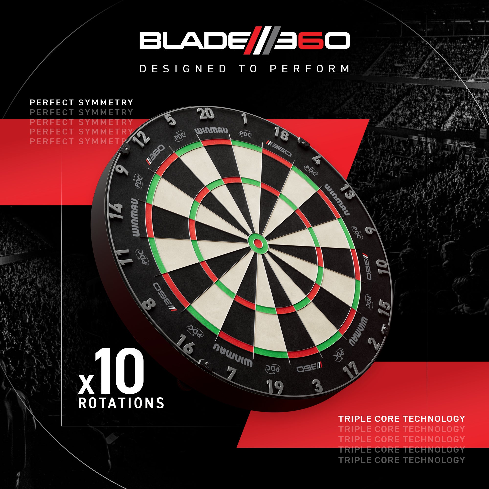 WINMAU Blade 6 Triple Core 360 Dartboard - DreamDarts Dartshop