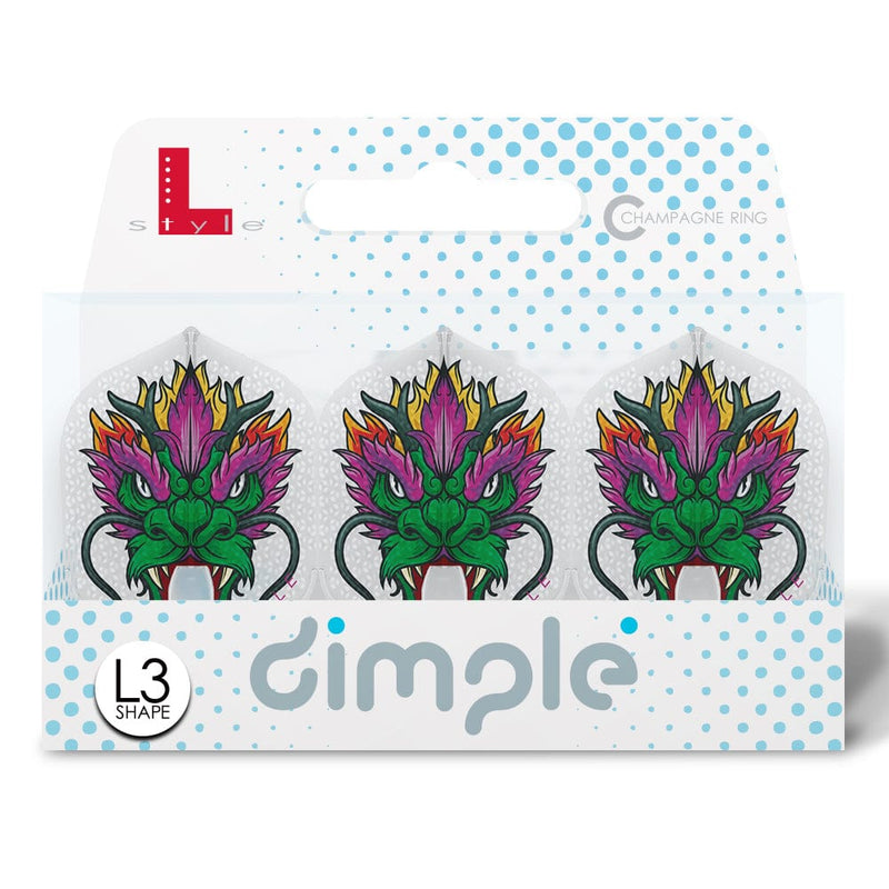 Jules van Dongen Clear Shape L3 L-Style Champagne Dimple Flights - DreamDarts Dartshop