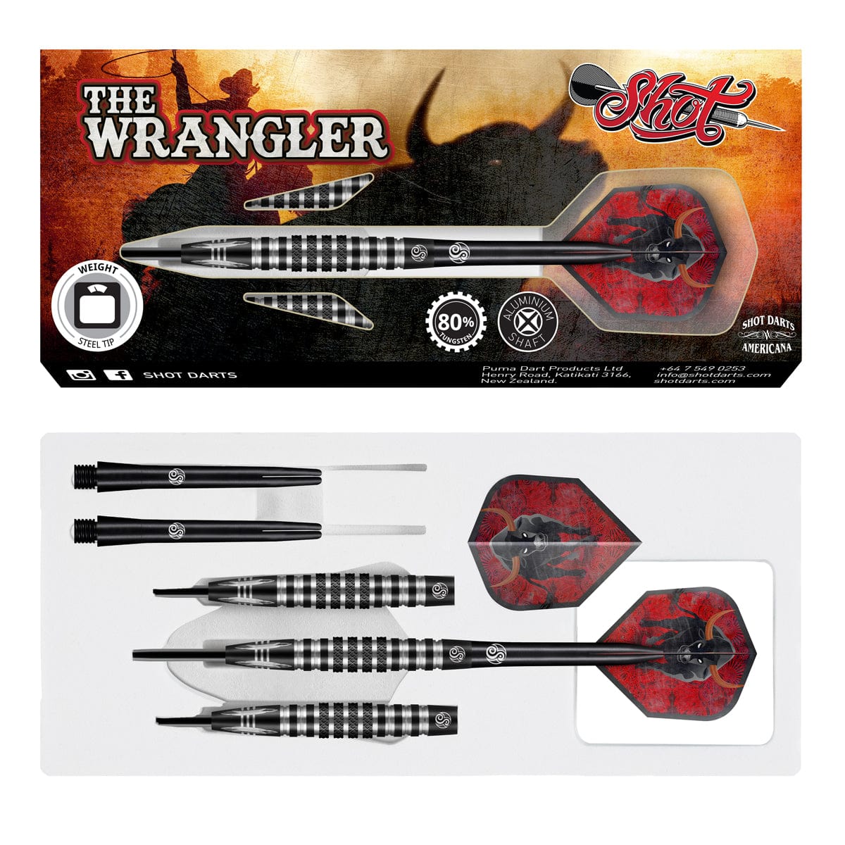 Shot Americana The Wrangler 80% Steeldart - DreamDarts Dartshop
