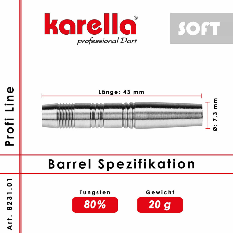 Softbarrel Karella Profi Line 80% T. PLS-01 20g - DreamDarts Online Dartshop