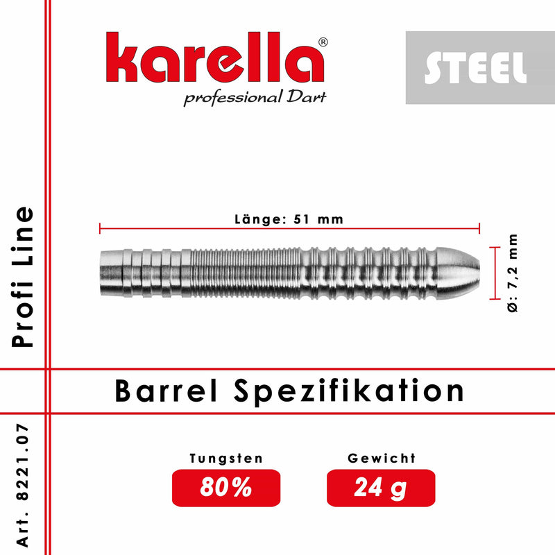 Steelbarrel Karella Profi Line 80% T. PL-07 24 g. - DreamDarts Online Dartshop