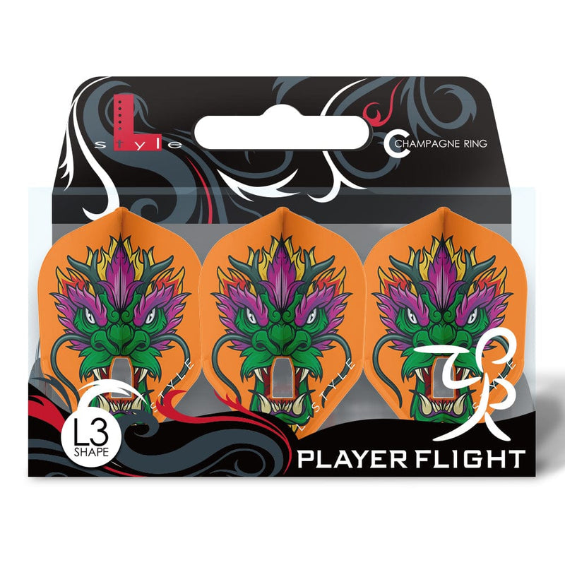 Jules van Dongen Orange Shape L3 L-Style Champagne Pro Flights - DreamDarts Dartshop