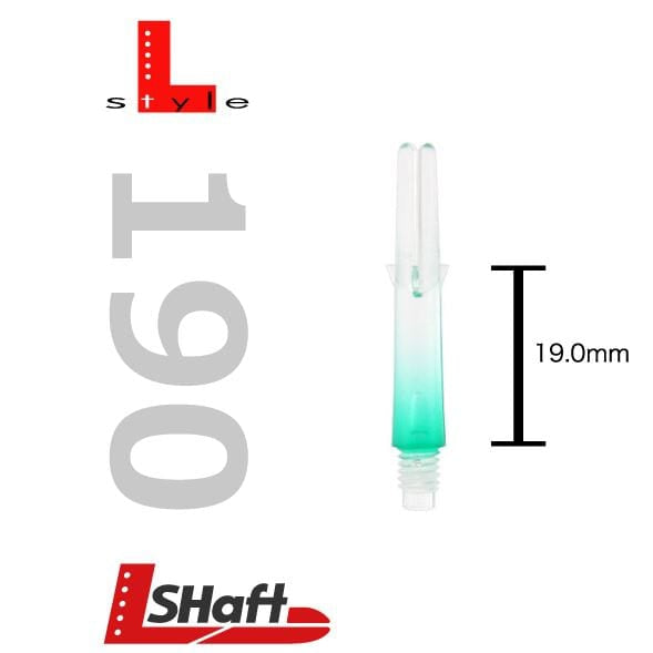 L-Style Two Tone Locked Straight Shafts Clear/Green - DreamDarts Dartshop