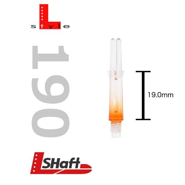 L-Style Two Tone Locked Straight Shafts Clear/Orange - DreamDarts Dartshop