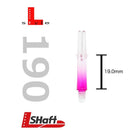 L-Style Two Tone Locked Straight Shafts Clear/Pink - DreamDarts Dartshop