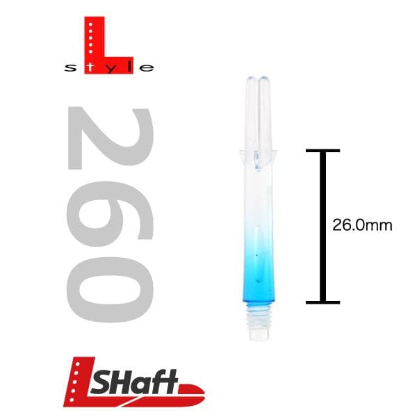 L-Style Two Tone Locked Straight Shafts Clear/Blue - DreamDarts Dartshop