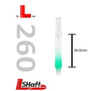 L-Style Two Tone Locked Straight Shafts Clear/Green - DreamDarts Dartshop