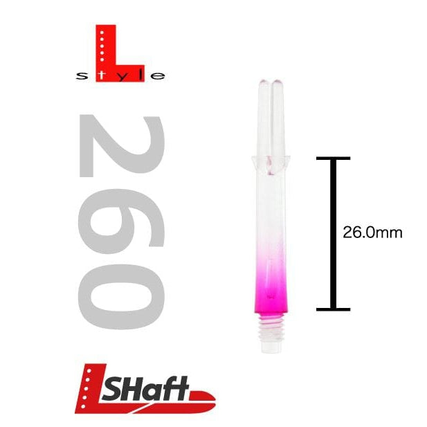 L-Style Two Tone Locked Straight Shafts Clear/Pink - DreamDarts Dartshop