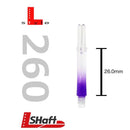 L-Style Two Tone Locked Straight Shafts Clear/Purple - DreamDarts Dartshop