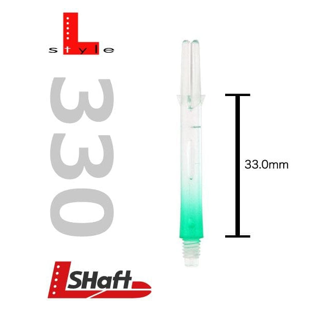 L-Style Two Tone Locked Straight Shafts Clear/Green - DreamDarts Dartshop