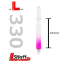 L-Style Two Tone Locked Straight Shafts Clear/Pink - DreamDarts Dartshop