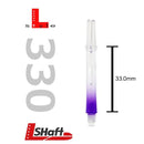 L-Style Two Tone Locked Straight Shafts Clear/Purple - DreamDarts Dartshop