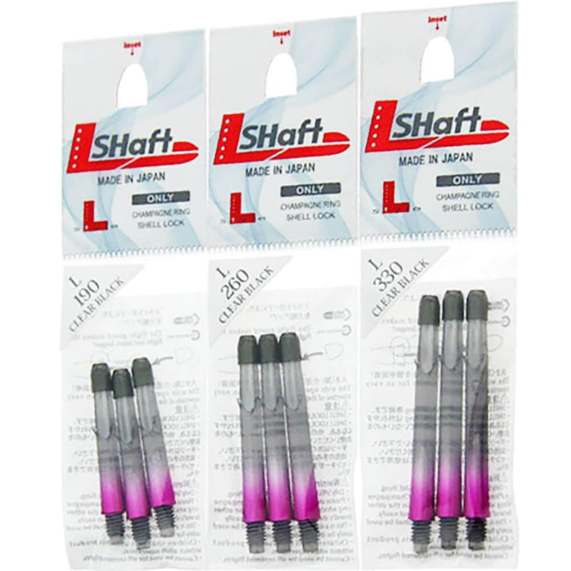 L-Style Two Tone Locked Straight Shafts Black/Pink - DreamDarts Dartshop