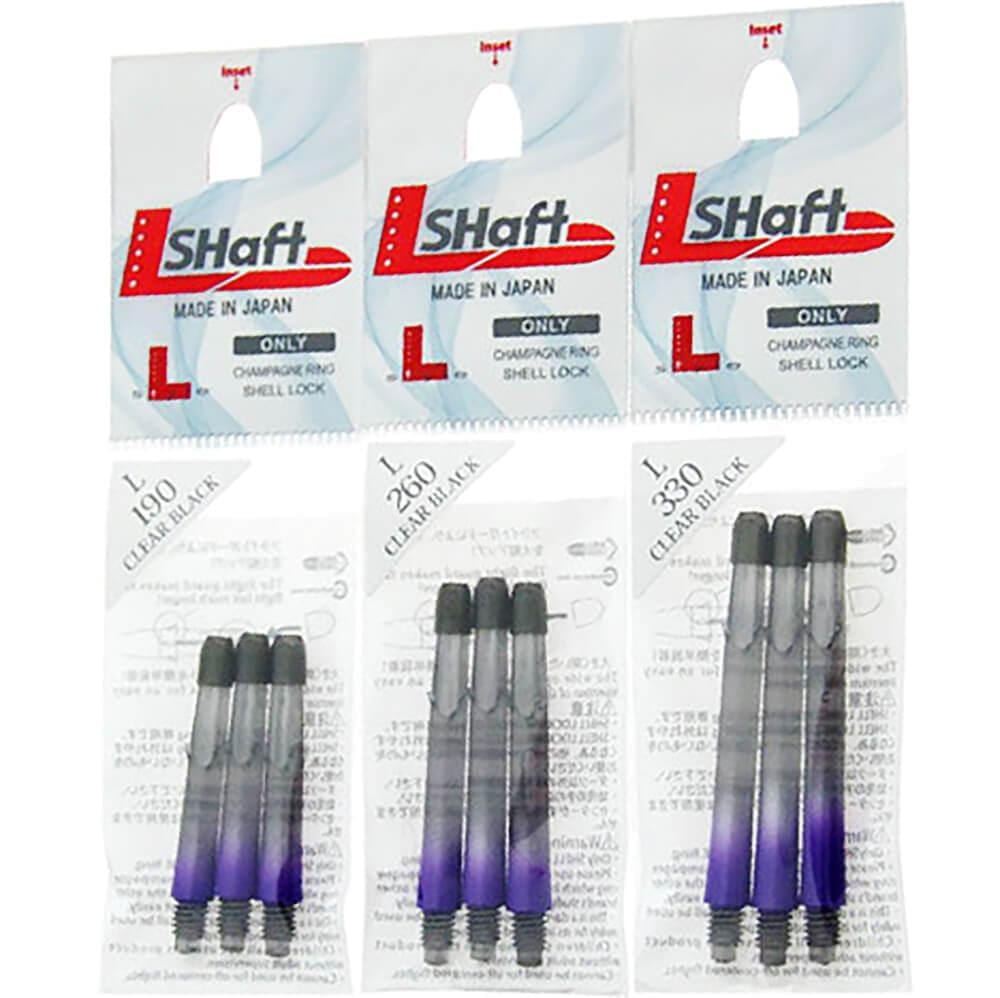 L-Style Two Tone Locked Straight Shafts Black/Purple - DreamDarts Dartshop