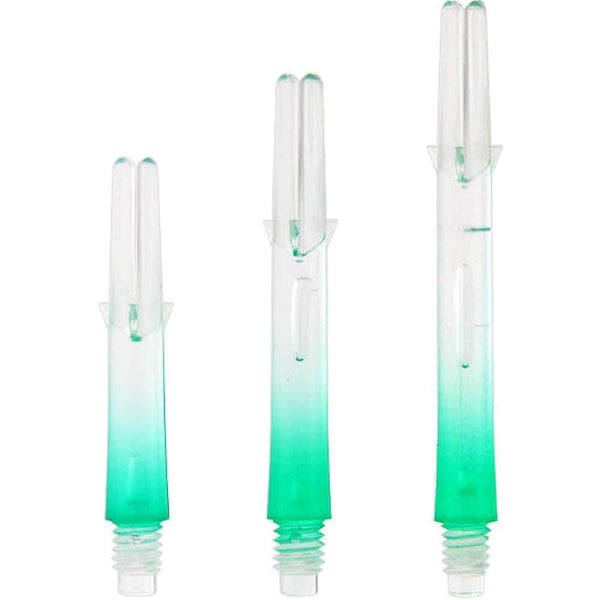 L-Style Two Tone Locked Straight Shafts Clear/Green - DreamDarts Dartshop