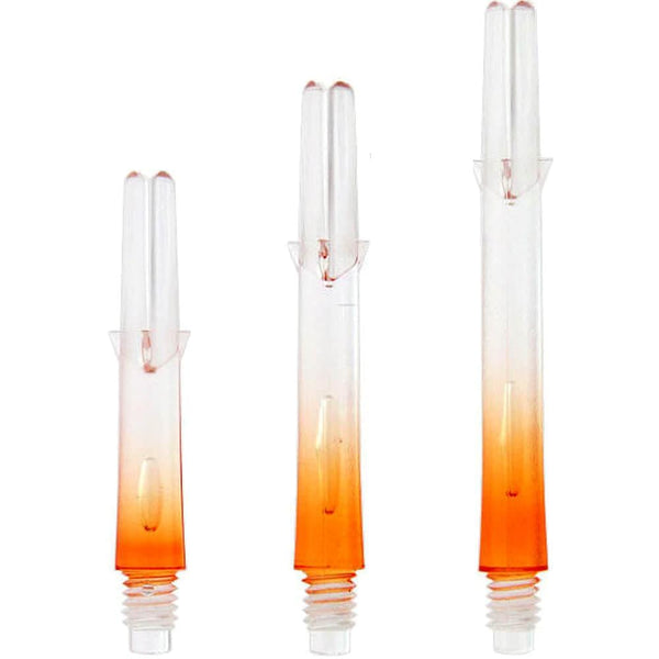 L-Style Two Tone Locked Straight Shafts Clear/Orange - DreamDarts Dartshop