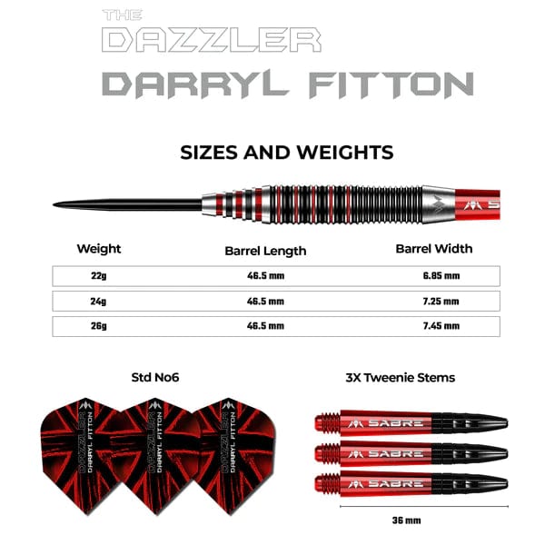 Darryl Fitton "The Dazzler" 95% Steeldarts - DreamDarts Dartshop