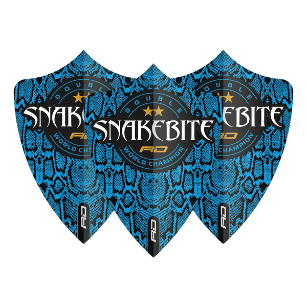 Peter Wright Snakebite Double World Champion Hardcore Freestyle Blue Skin Flights - DreamDarts Dartshop