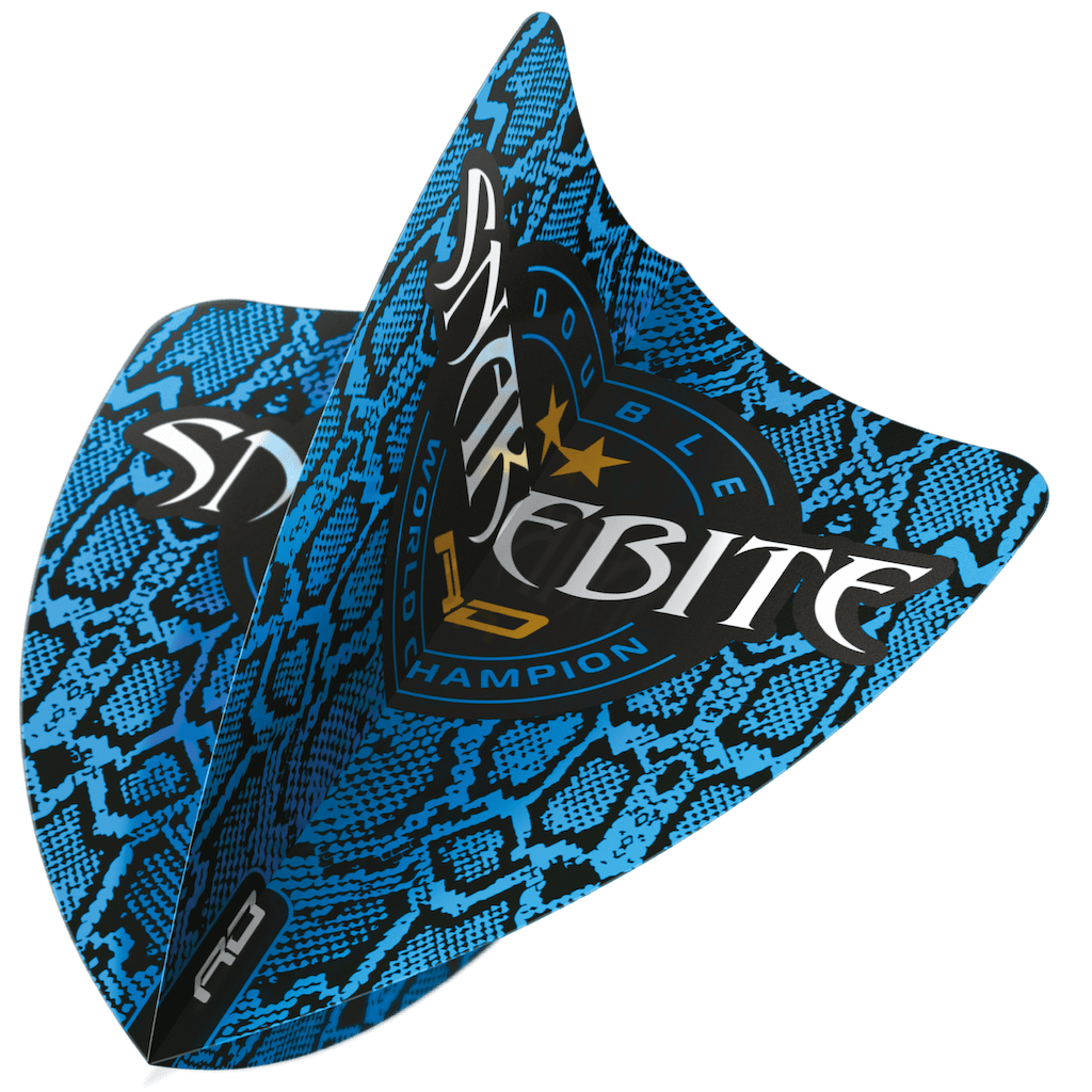 Peter Wright Snakebite Double World Champion Hardcore Freestyle Blue Skin Flights - DreamDarts Dartshop