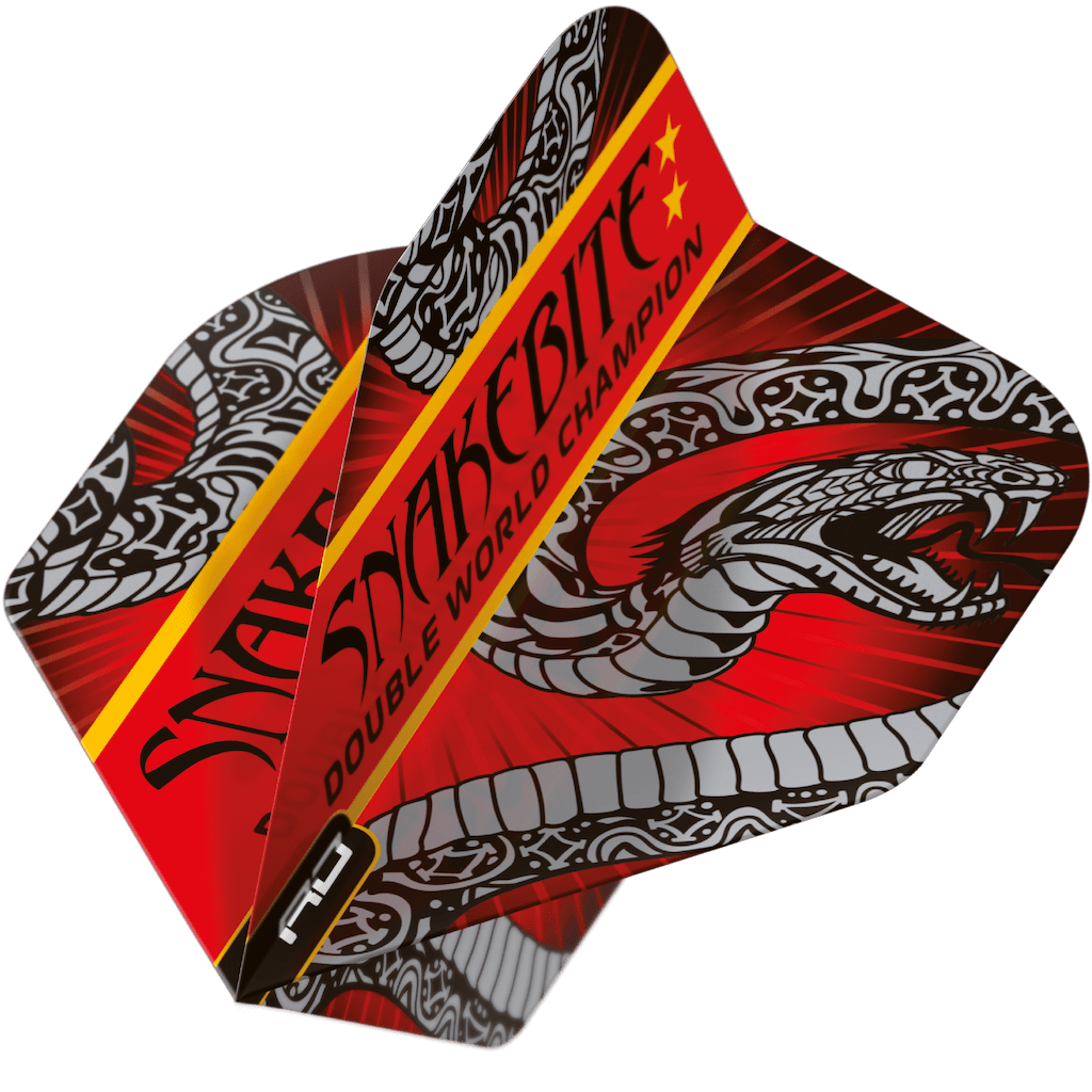 Peter Wright Snakebite Double World Champion Hardcore Standard Black & Red Flights - DreamDarts Dartshop