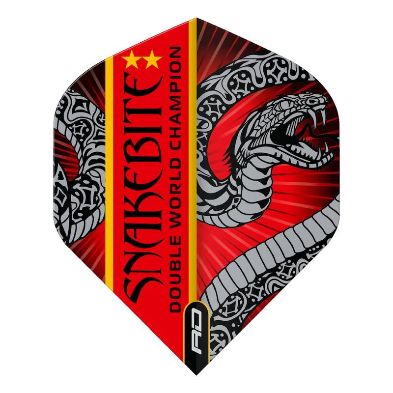 Peter Wright Snakebite Double World Champion Hardcore Standard Black & Red Flights - DreamDarts Dartshop