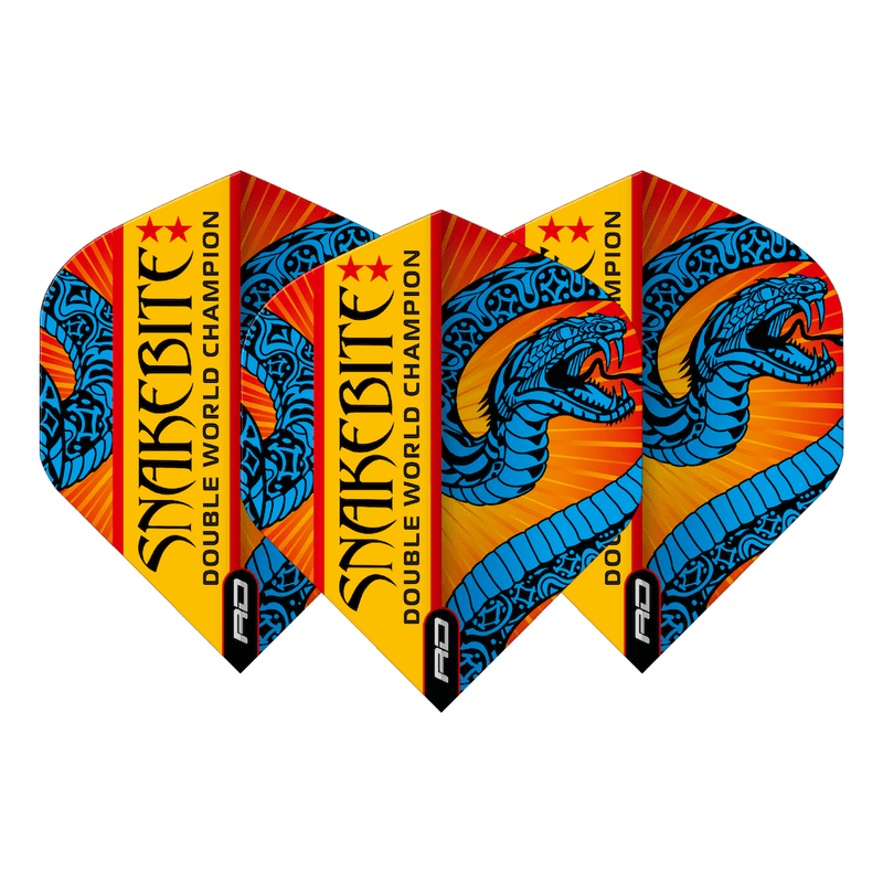 Peter Wright Snakebite Double World Champion Hardcore Standard Blue & Orange Flights - DreamDarts Dartshop