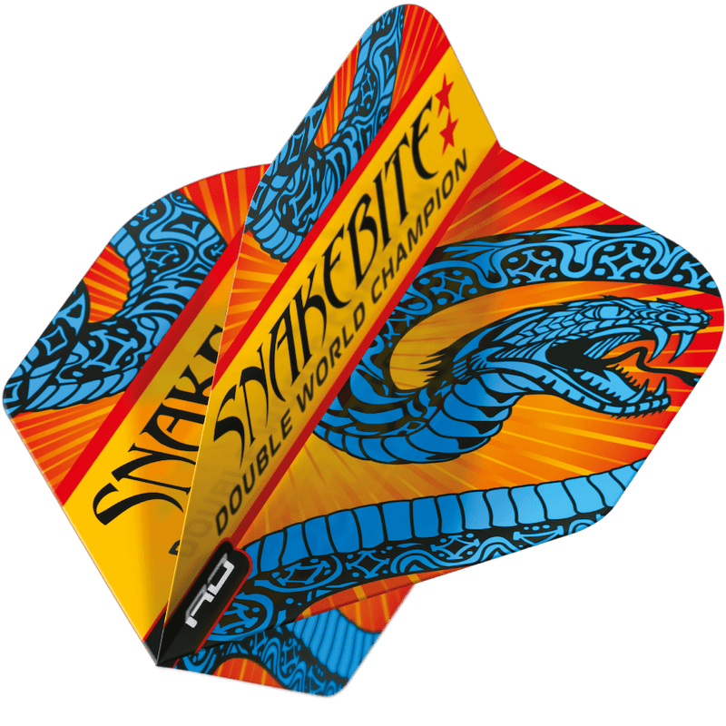 Peter Wright Snakebite Double World Champion Hardcore Standard Blue & Orange Flights - DreamDarts Dartshop