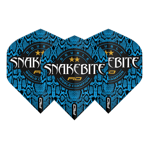 Peter Wright Snakebite Double World Champion Hardcore Standard Blue Skin Flights - DreamDarts Dartshop