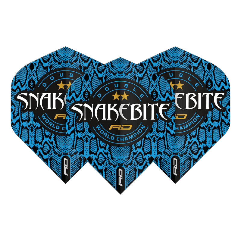 Peter Wright Snakebite Double World Champion Hardcore Standard Blue Skin Flights - DreamDarts Dartshop
