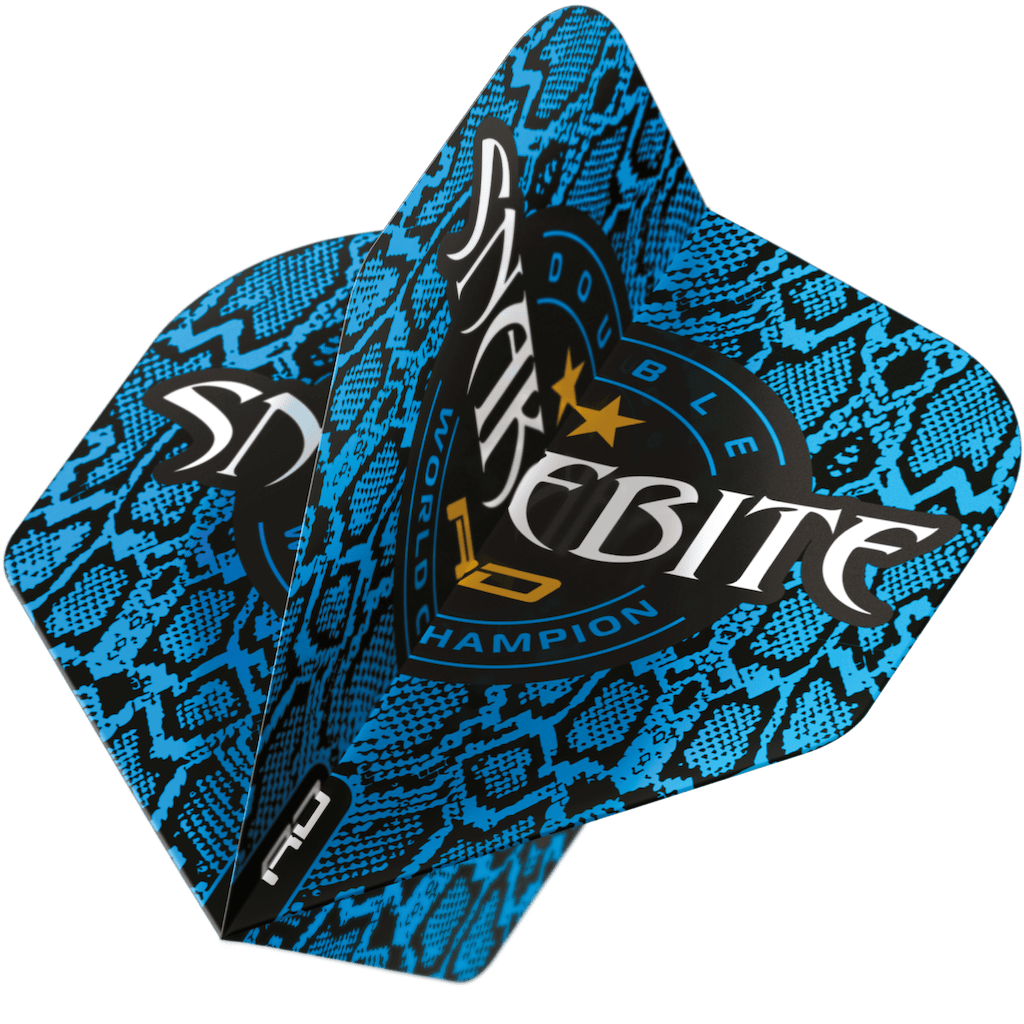 Peter Wright Snakebite Double World Champion Hardcore Standard Blue Skin Flights - DreamDarts Dartshop