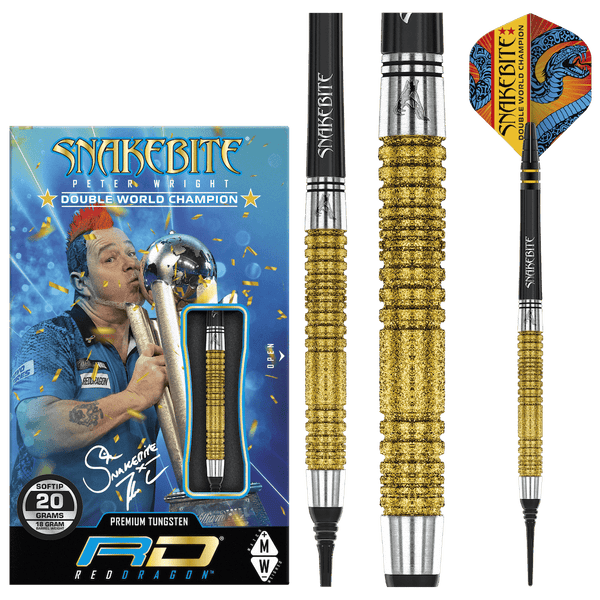 Peter Wright Snakebite Double World Champion SE Gold Plus Softdarts - DreamDarts Dartshop